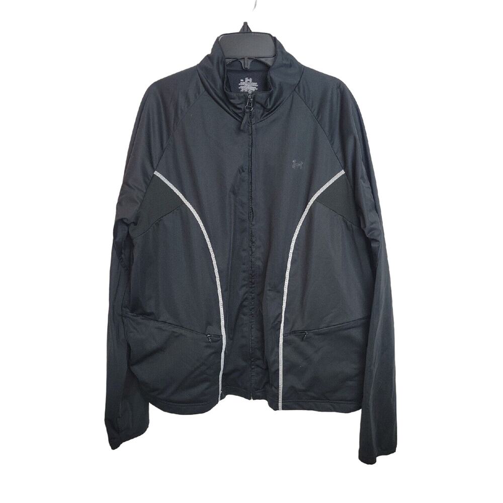 Under Armour Black Full Zip Lightweight Windbreaker Jacket Women's Size XL